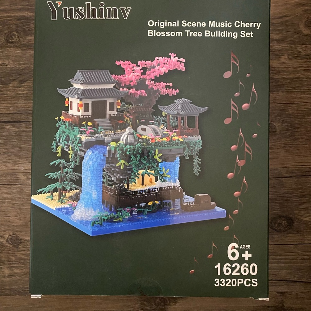 Yushinv Cherry Blossom Tree Building Set Original Music Japanese Sakura 3320 Pcs